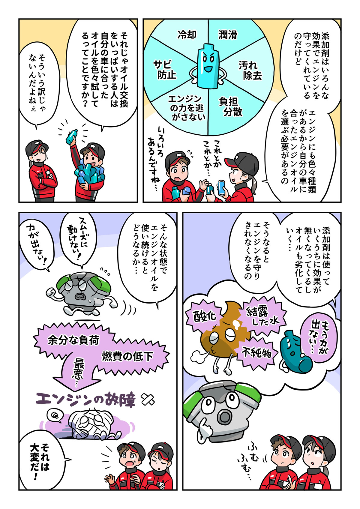 マンガで知ろう！オイルの役割と交換目安2