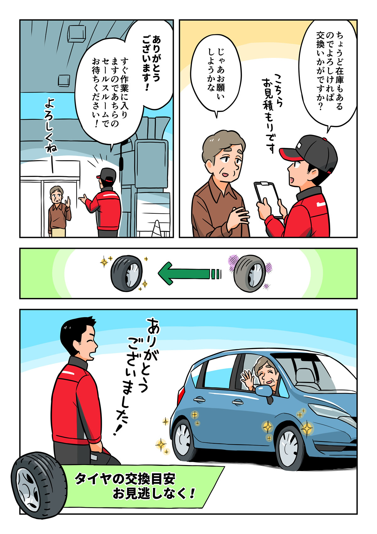 マンガで知ろう！タイヤの交換目安3